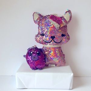 Lot of 2 MAGIC SEQUIN + SHIMMEEZ plush toy NWT
